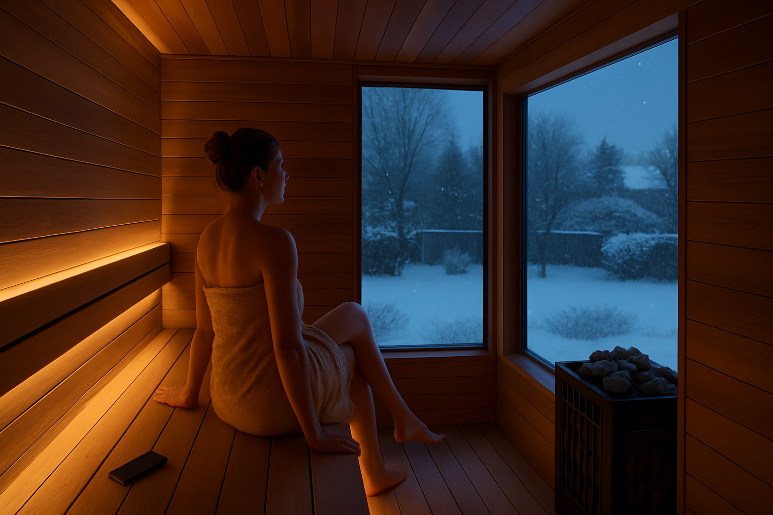 Woman in Sauna